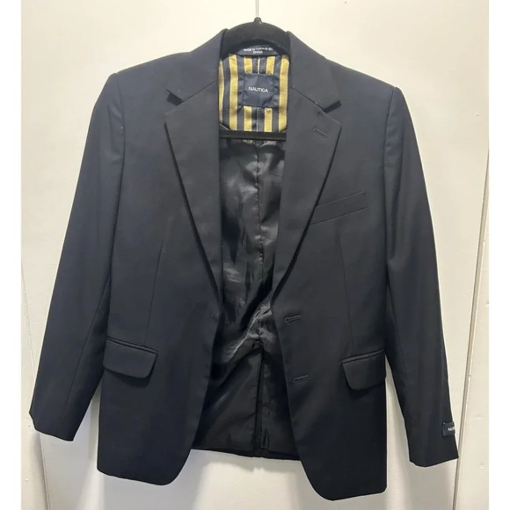 Nautica Boys‎ Blazer Jacket SZ 10 Navy Blue Gold Buttons